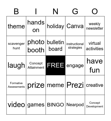 Mandatory Training: Teachers Become Students Bingo Card