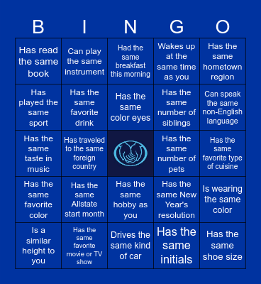 Find Someone Who. . . Bingo Card