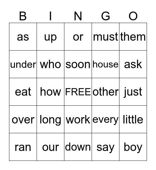 Site Word Bingo (April) Bingo Card
