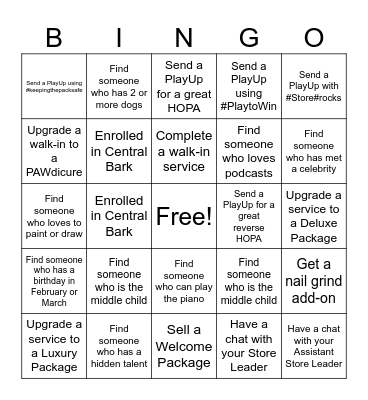Salon Team Bingo Card