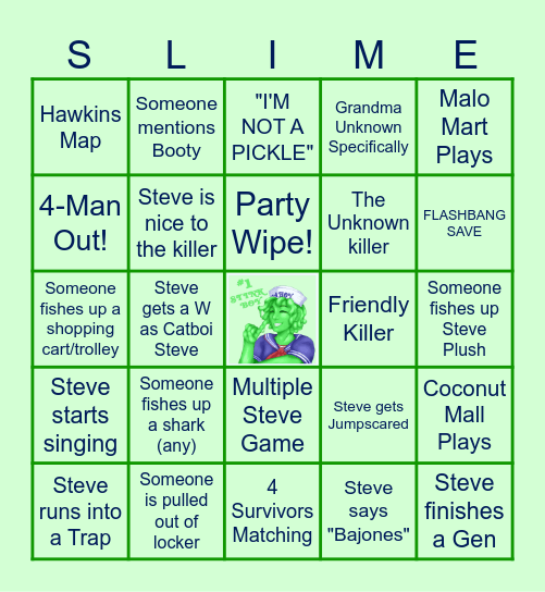 Slimeball Steve's DBD Bingo Card