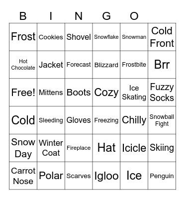 Winter Bingo Card