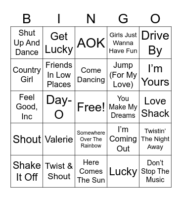 HAPPY MUSIC Bingo Card