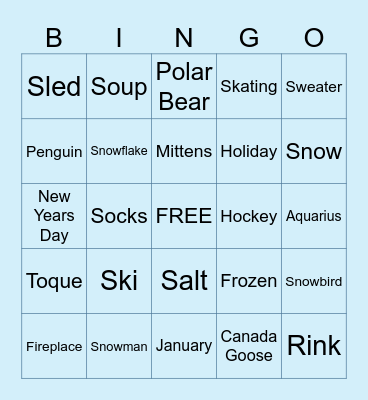 January Jackpot Bingo Card