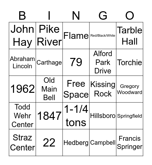 Carthage History  Bingo Card