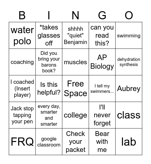 Coach Lopo Bingo! Bingo Card