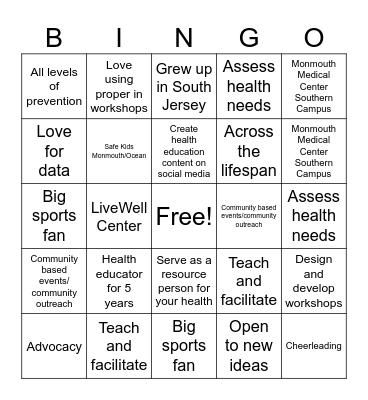 Meet Anna! Bingo Card