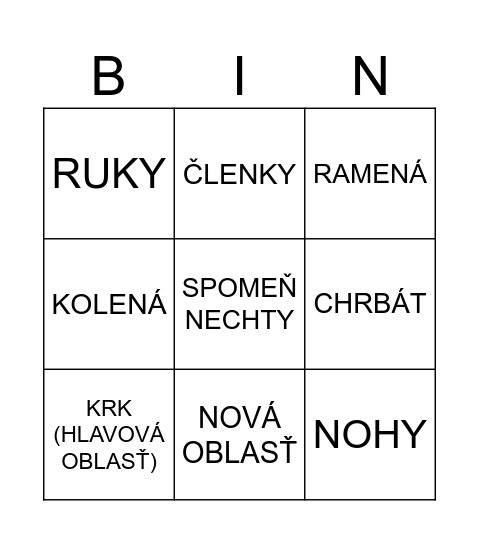 DOMINIKA Bingo Card