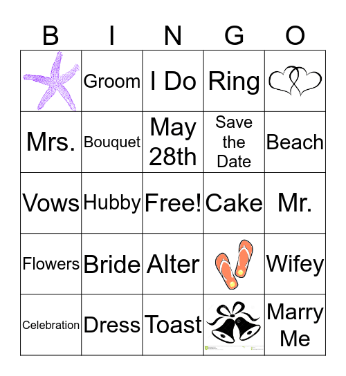 Bridal Bingo Card