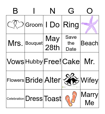 Bridal Bingo Card