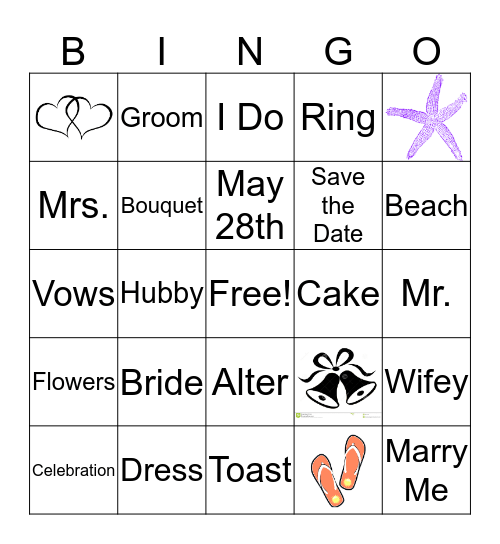 Bridal Bingo Card