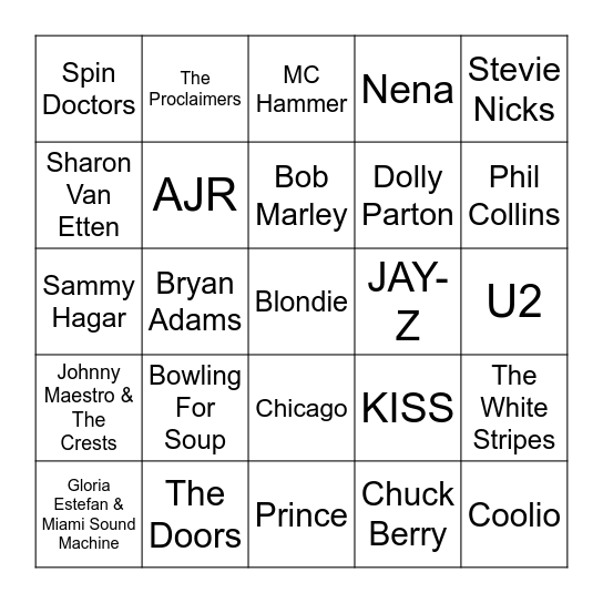Numbers1 Bingo Card