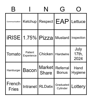 Laboratory Staff Meeting Bingo - 1/17/2024 Bingo Card