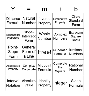 Pre-Requisite Bingo Card