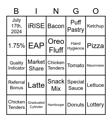 Laboratory Staff Meeting BINGO - 1/17/2024 Bingo Card