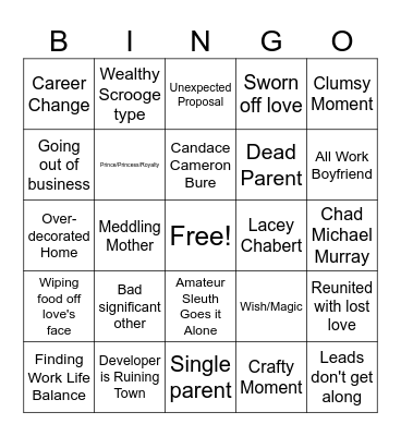 Hallmark Bingo Card