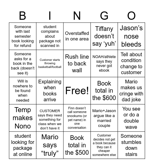 Untitled Game Bingo Card