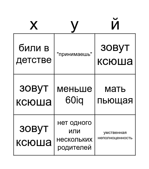 БИНГО АДМИНА @IHPSO Bingo Card