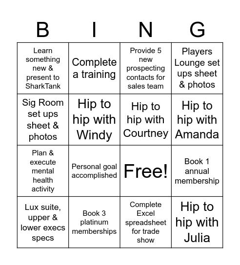 Lexi's Bingo Card