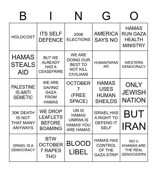 ICJ ISRAEL COURT CASE Bingo Card