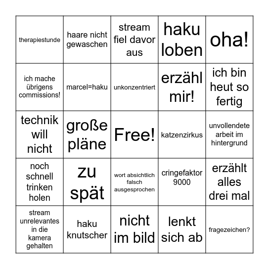 unfallbingo Card