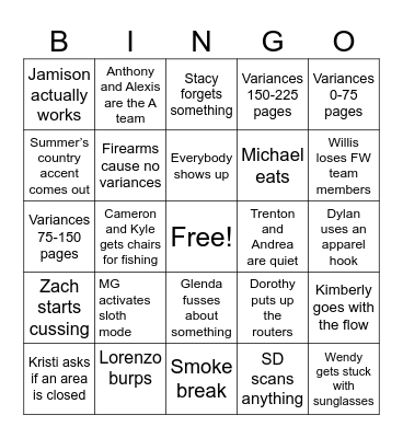 2023 Inventory Bingo Card