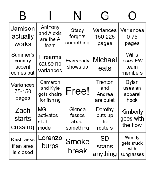 2023 Inventory Bingo Card