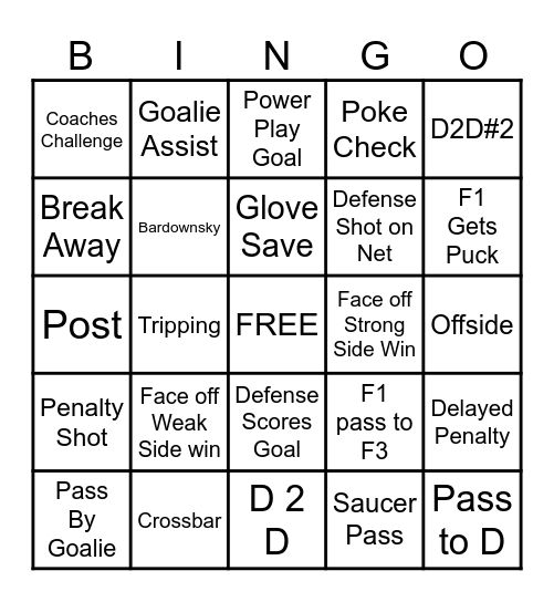 Fury Bingo Card
