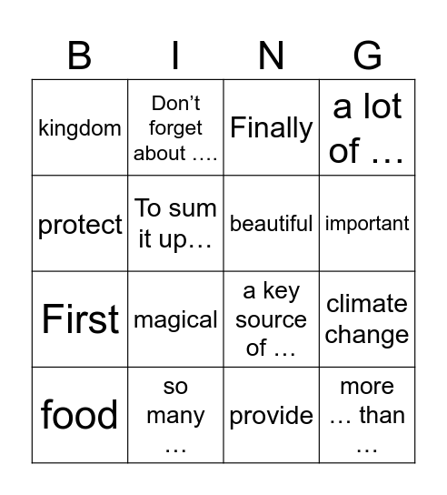 Persuasive Language Bingo Card