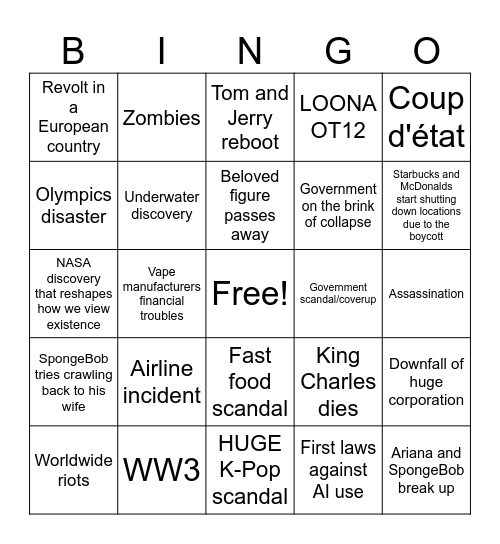 2024 BINGO (#2) Bingo Card