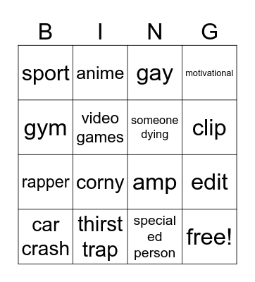 instagram reels Bingo Card