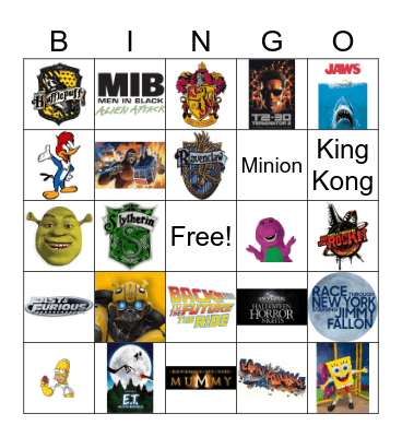 Universal Studios Attractions Bingo Card