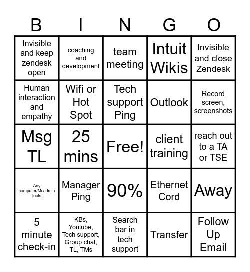 TaskUs MC Bingo Card