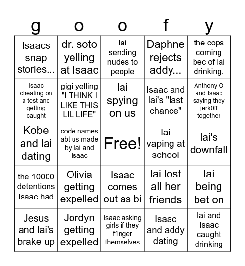 middle school cannon events Bingo Card