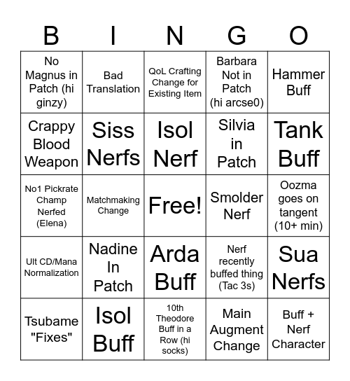 ERBS 1/17 Bingo Card