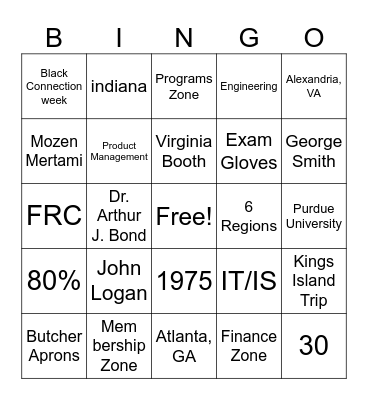 Medline & NSBE Bingo Card