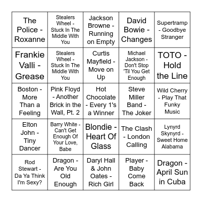 "You'll never go in the water again" Bingo Card