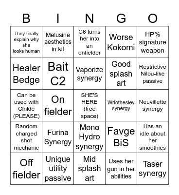 SIGEWINNE BINGO Card