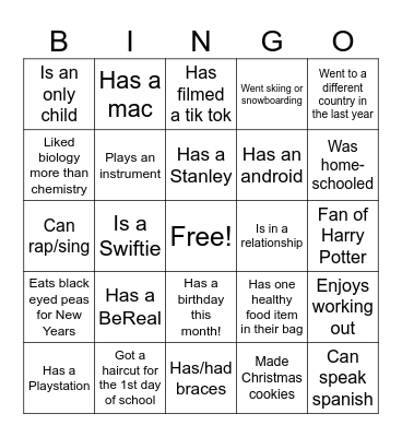 Icebreaker Bingo: Find Someone Who Bingo Card
