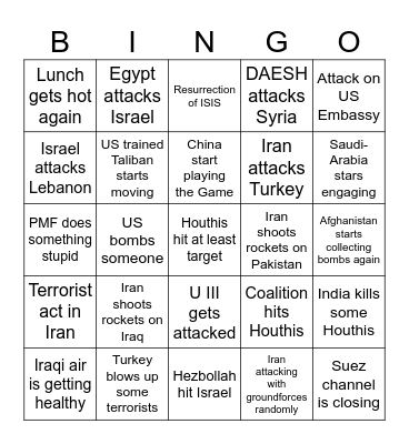 BULLSHIT Bingo Card