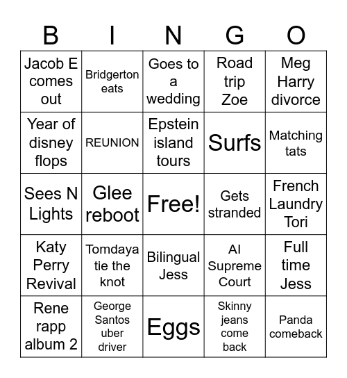 2024 Bingo Card