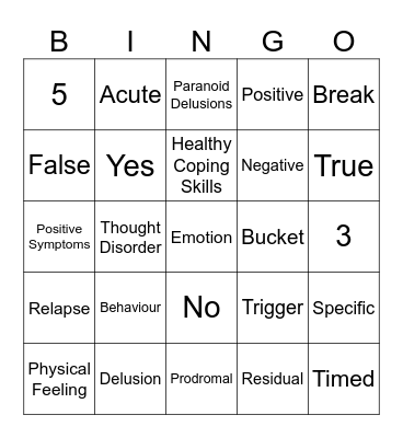 Mental Health Awareness Bingo Card