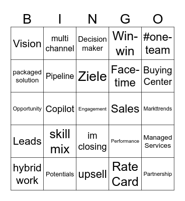 Buzzword Bingo Card