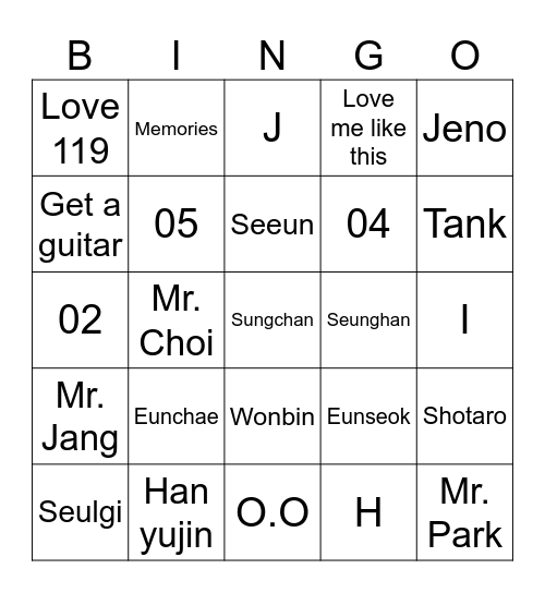 Pacarnya yucil❤️ Bingo Card