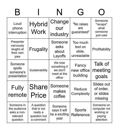 All-Hands Bingo! Bingo Card