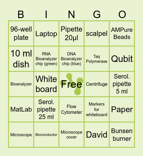 SciLifeLab Science Bingo Card