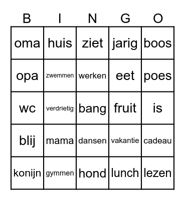 mooi Bingo Card