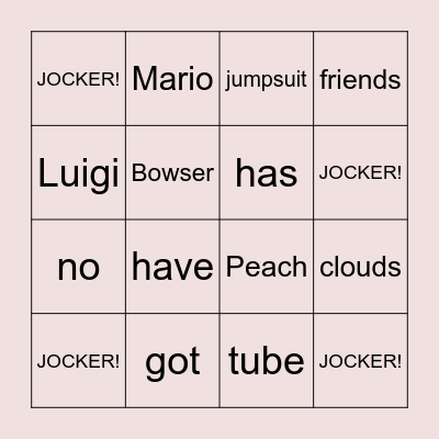 UNIT 1 Bingo Card