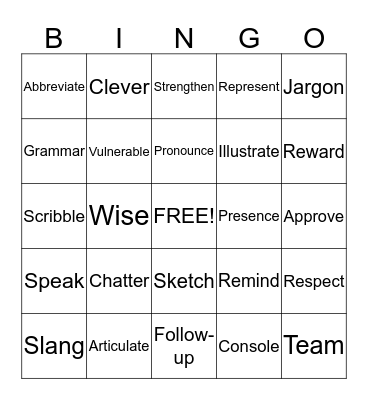 Outburst Bingo! Bingo Card