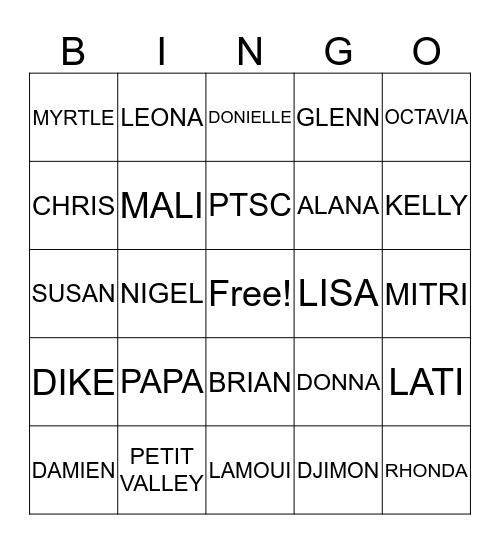 PAPA's BIRTHDAY BINGO Card